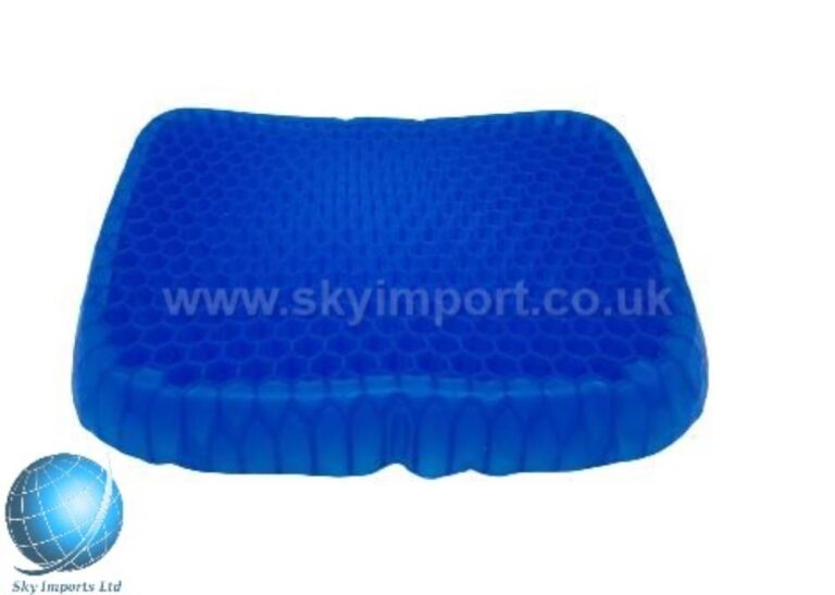 Blue gel cushion lower back pain pressure relief elastic silicon