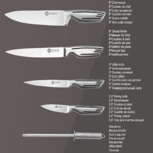 7 pc's stainless steel knife set