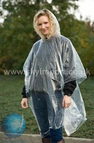 Clear Design NewSight Disposable Poncho Emergency Raincoat with Drawstring Hood Waterproof Rain Gear for Travel Elastic Cuff Portable Lightweight Rainwear for Men & Women 10 Pack 