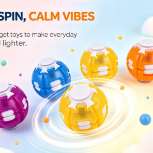 Light‑Up Crystal Ball Press‑to‑Rotate Fidget Spinner Toy