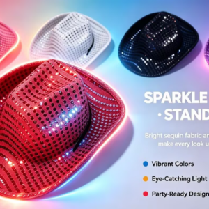 Party Sequin Wide Brim Cowboy Hat