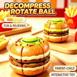 Hamburger‑Shaped Press & Rotate Fidget Spinner, Portable Stress‑Relief Toy