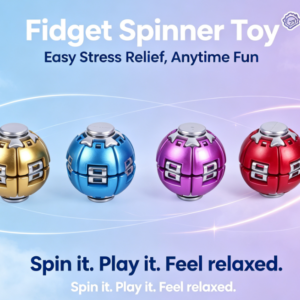Alternative view of Metallic Finger Press Fidget Spinner, Stress Relief Educational Fidget Toy
