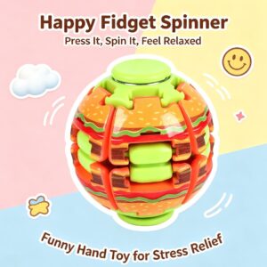 Alternative view of Hamburger‑Shaped Fidget Spinner, Press & Rotate, Creative Fun Stress Relief Fidget Toy