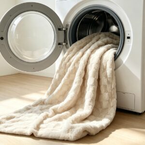 Alternative view of Warm Faux Rabbit Fur Waffle Blanket