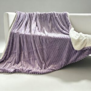 Flannel & Sherpa Double-sided Warm Blanket